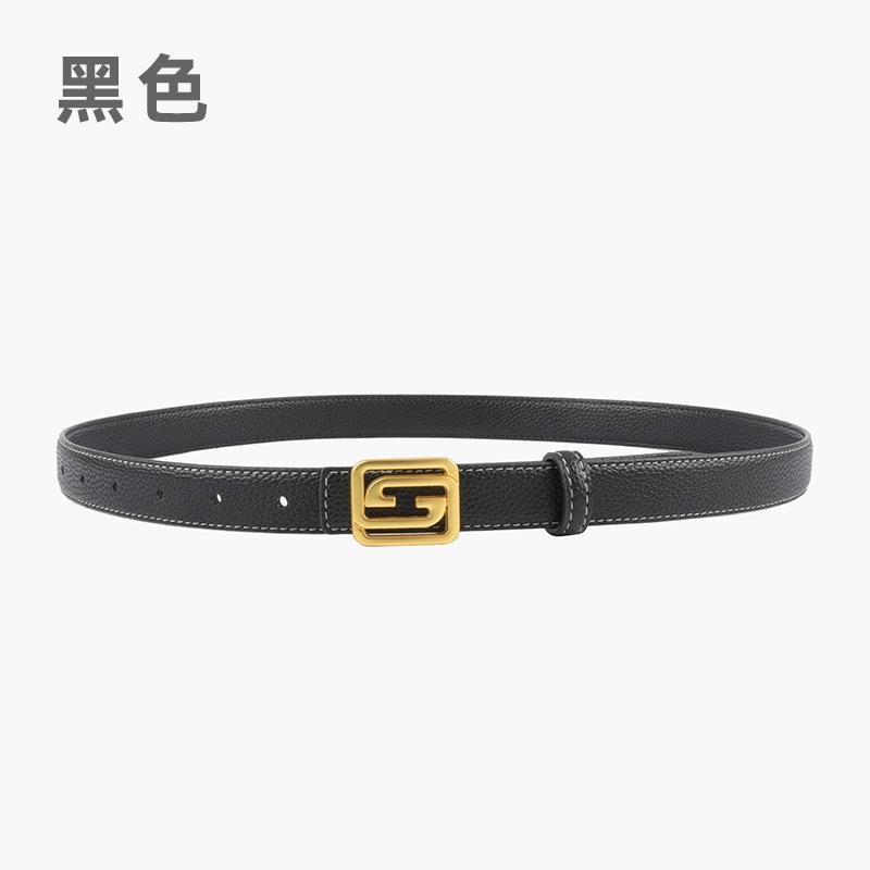 Lychee Pattern Can Be Used On Both Sides, First Layer Cowhide, Genuine Leather, Women'S Belt, Women'S Belt With Jeans, Casual Pants.