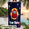 Among Us Beach Towel, Personalized Custom Text, Quick Dry Soft Large Towel For Swimming Pool Travel
