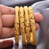 Dubai Gold Color Bangles for Women Men Fashion Flower Jewelry Wedding Party Luxury Quality Bridal Bracelets Gift
