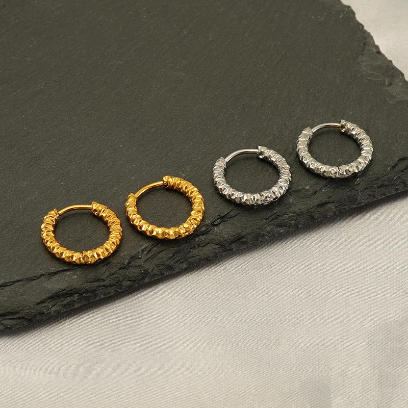 Persönlichkeit Einfache Edelstahl Geometrische Ohrringe Nischen Design Titan Stahl 18k Gold Runde Oval Ohrringe Frauen