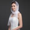 Seethrough Sheer Bridal Veils with Rhinestones Decors for Outdoor and Indoor Event Bride Shawl Wrap for Wedding Dresses