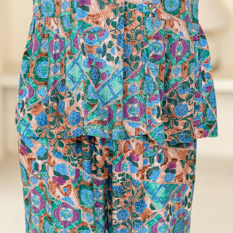 Women's Plus Size Printed 2-Piece Set – Casual Short Sleeve Summer Outfit (XL-5XL)