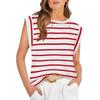 Women's Round Neck Sleeveless Cap Shoulder Loose Fit Elegant Commute Tank Top Solid Color Casual Tee