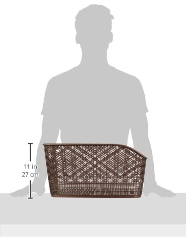 OGK Giken Rear Basket RB-012 (Fixed, Fashionable Large Rear Basket) Pearl Brown for Bicycles