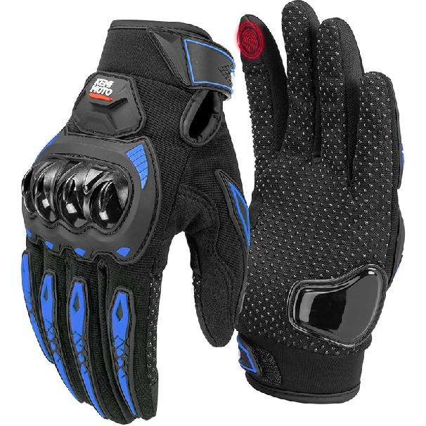 KEMIMOTO Motorcycle Gloves For Men/Women, Touchscreen Dirt Bike Gloves With Shell, Anti-Slip For Motorbike, Riding, Racing, Cycling, Dirt Bike, ATV,