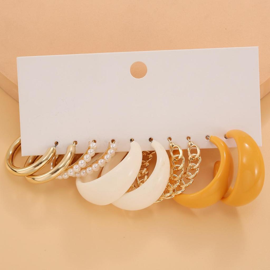 Pearl Stud Earring Set