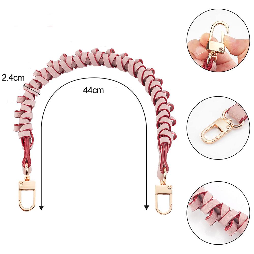 Braided Leather Replacement Handles Purses Straps Handbags Shoulder Bag Strap for Women Bucket Tote Clutch DIY Bag Accessories