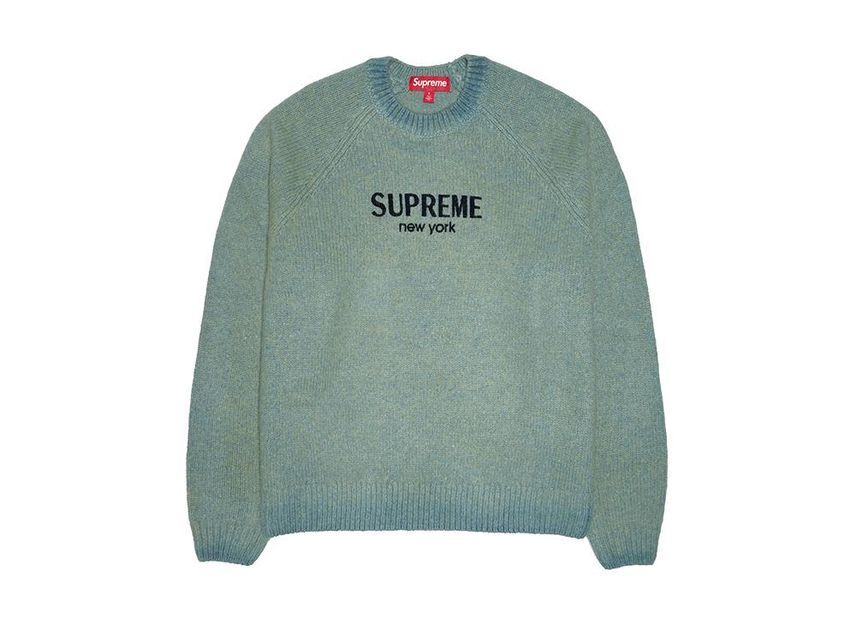 Supreme Flocked Logo Sweater Green