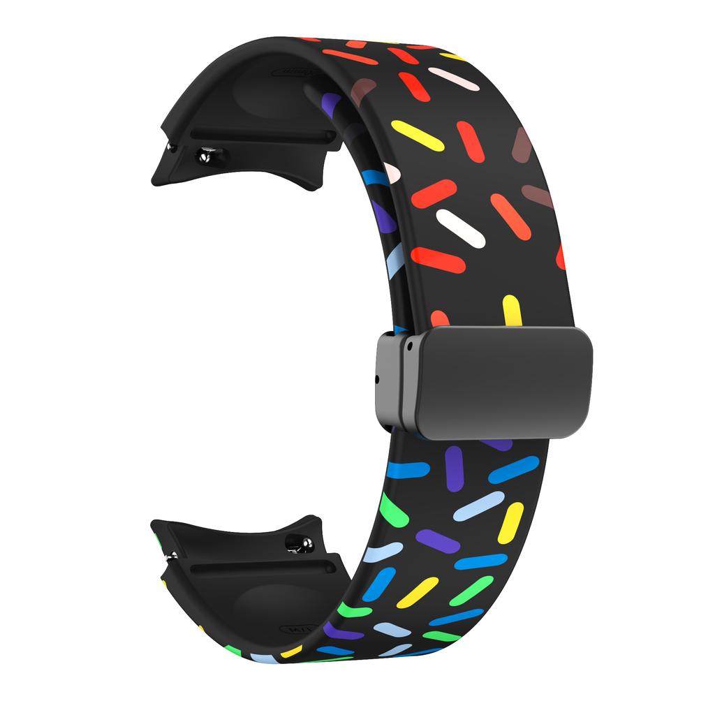 Magnetische D-gesp Siliconen Band Voor Samsung Galaxy Watch 6 5 4 Serie Sportband Voor Galaxy Watch 45 44 40/Classic 47 46 43 42