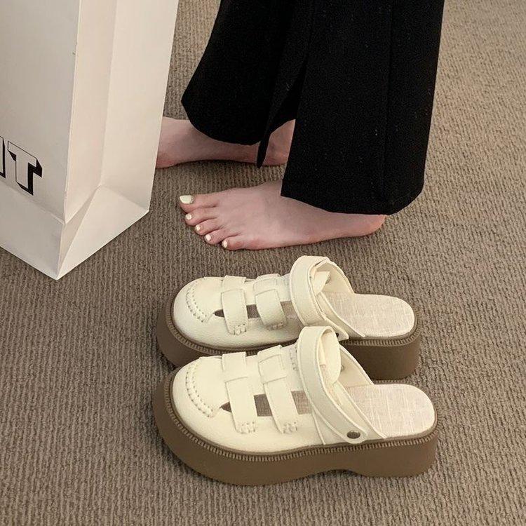 Roman Cool Slippers Summer New Hollow Casual Retro Two Wear Platform Beach Sandals