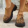 Mode Clasic Schnürschuhe Wildlederimitat Runde Pumps Schuhe Damen Vintage Mix Farbe Mittelhoch Einzelne Schuhe Frauen Heißer Verkauf Große Größe Slipper Mujer