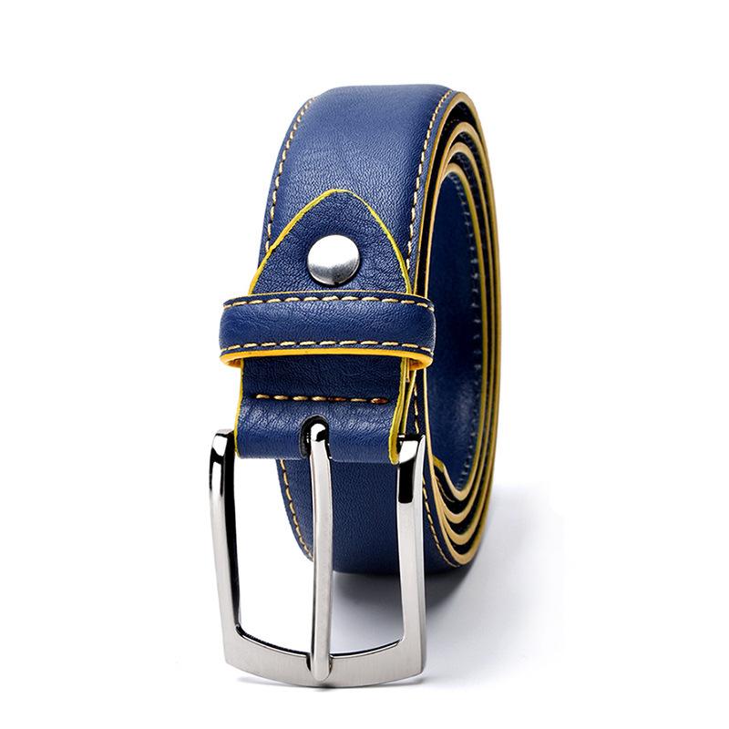 Mens Genuine Leather Belt Male Waist Strap Pin Buckle Cowhide Casual Belt for Men Durable Retro Design Daily Wear Business Casual All Match Waistband