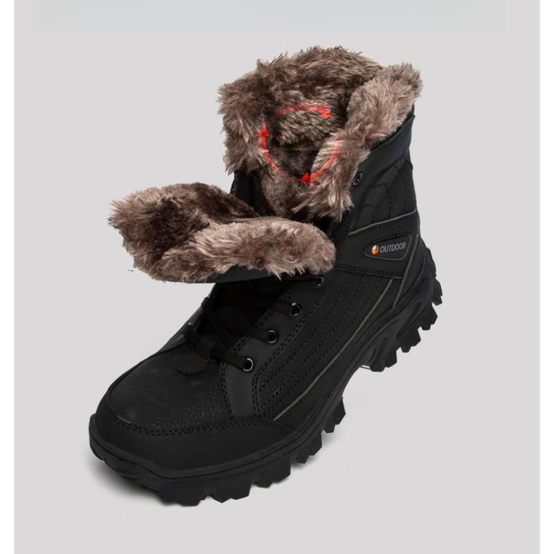 Winter Outdoor wasserdichte Herrenstiefel, russischer Stil, Stiefeletten für Herren, Schneestiefel, Übergröße 40–48