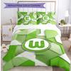 Set Biancheria da Letto 3 Pezzi Stampato FC VfL Wolfsburg Traspirante Copripiumino con Federe Biancheria da Letto Decorativa per Camera da Letto Casa