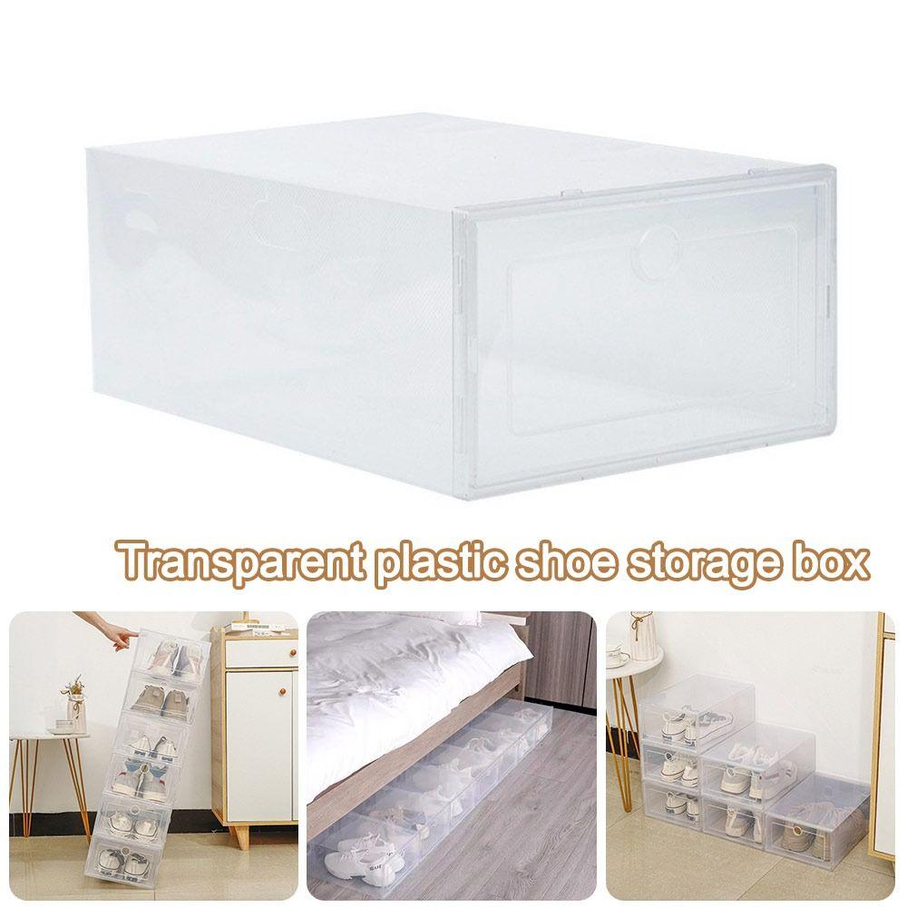 Stackable Shoe Cases Transparent Shoes Organizers Portable Shoe Boxes  Household