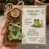 Emotional Support Animal Glass Gift, Cute Recycled Pocket Hug Turtle/Bird/Frog Gift Keepsake with Encouragement Card, Comfort for Friends, Coworkers,