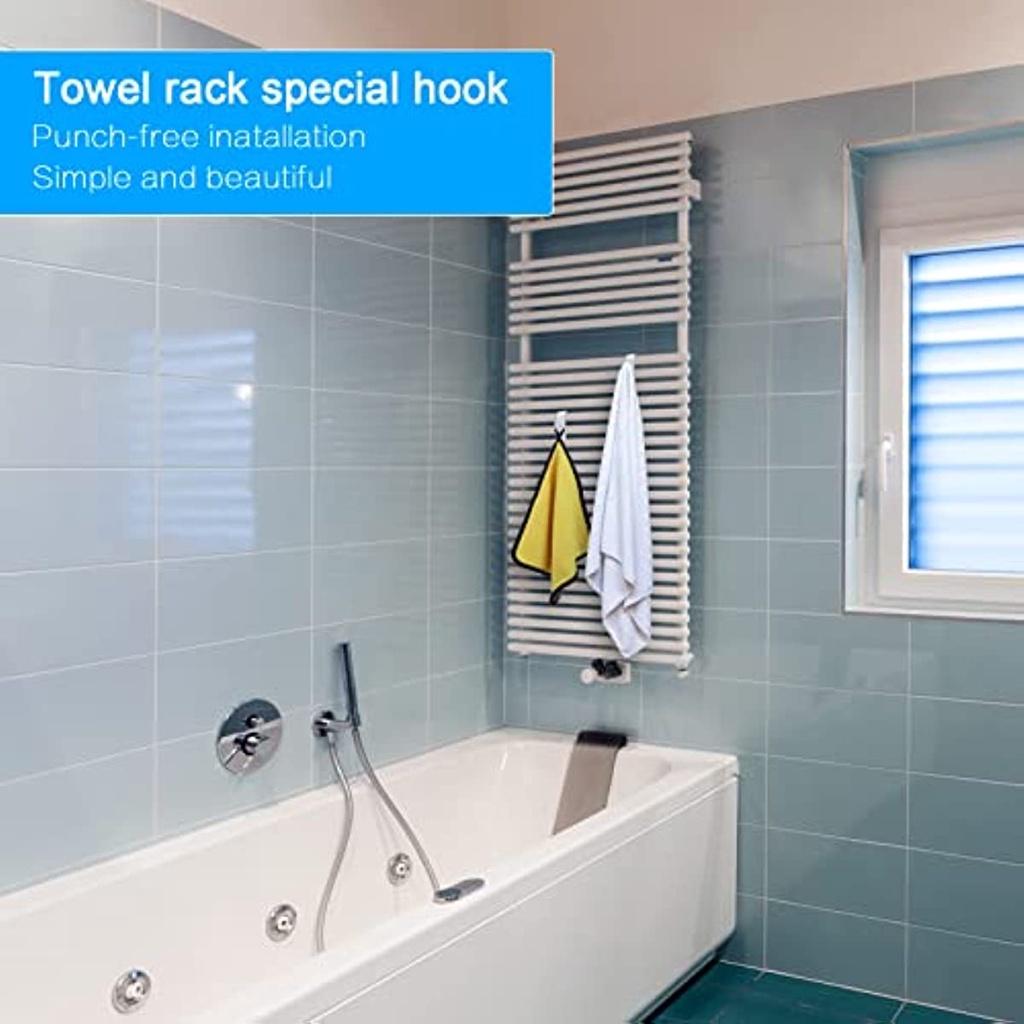 8 Pieces Hooks For Bathroom Heaters, Hooks Bathroom Heaters, Hangers Bathrobe Bathroom, Space Saver, Hook Bathroom Heaters For Bathrobe