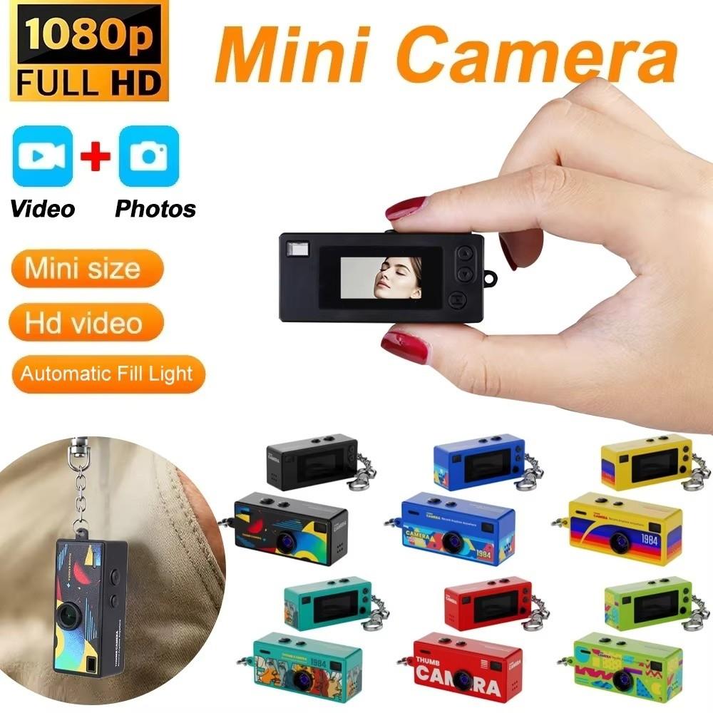 Gifts Retro Keychain Thumb Camera Bag Charm Mini Thumb Camera Keychain with 1080P HD Video Recording Backpack CCD Digital Camera