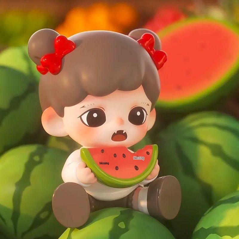 Zoraa Ich liebe Früchte Serie: Pfirsich-Mädchen-Puppe Ornament - Verspieltes Auto-Armaturenbrett Geschenk
