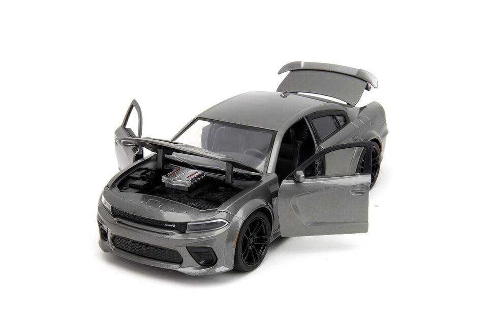 JADA TOYS 1/24 Scale Fast & Furious X Dodge Charger SRT Hellcat 2021 F&F X Charger Diecast Model Car, Gray [Parallel Import]