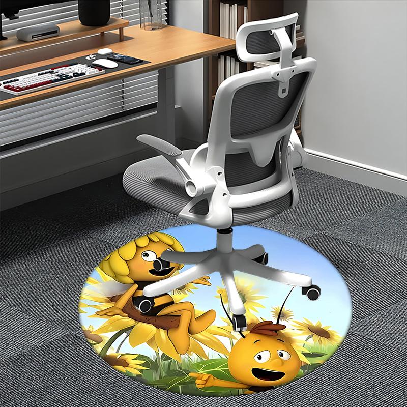 

Bee Character,Sunflower Field Chair mat Round Rug Office carpet,Non slip, Suitable for Living Rooms, Bedrooms Decor1205083a 80cm by 80cm