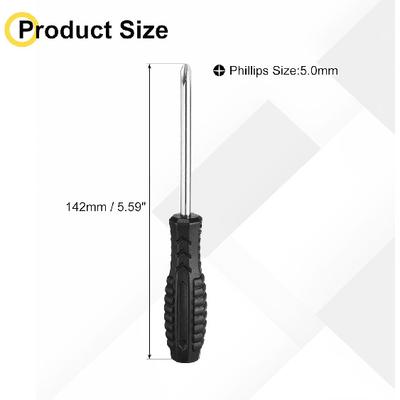 Uxcell Mini křížový šroubovák 5,0 mm Délka 142 mm Mikropřesné křížové šroubováky s protiskluzovou rukojetí pro hodinky, brýle, mobilní telefon