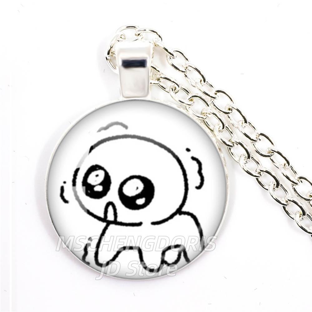 TBH Autism Creature Yippies Creative Funny Yippee Meme Cartoon Glass Cabochon Pendant Necklace Charm Jewelry Gift Jewelry