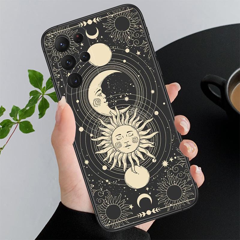 Moon and Sun Aesthetic Phone Case For Samsung Galaxy S25 S24 S23 S22 S21 Ultra S24 S23 S22 S21 S25 Plus S24 S25 FE