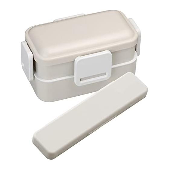 Skater Lunch Box, 2 Tiers, 600ml, Women's, Made in Japan, Dome-shaped Lid for Fluffy Filling, Lunch Box, Dishwasher Safe, Microwave Safe, Dull Gray