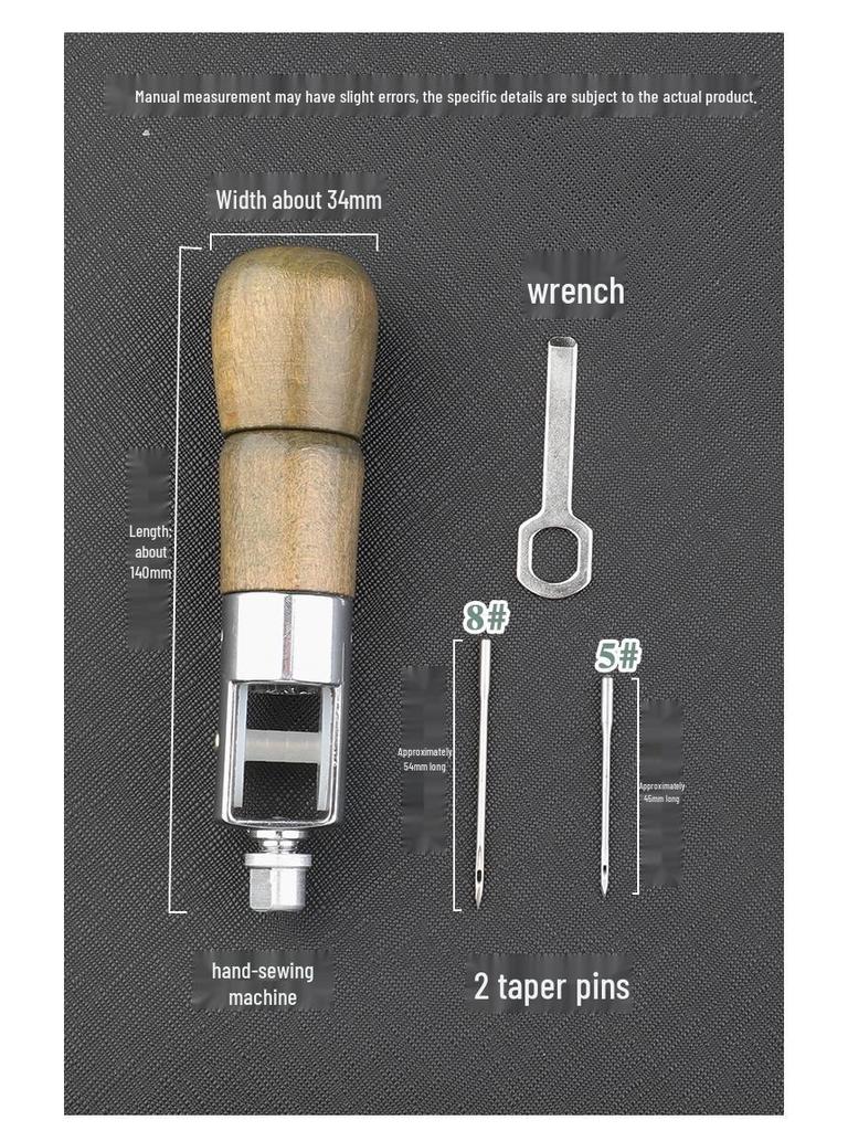 Hand-Stitched Cowhide Leather Sewing Tool Kit: Needle, Awl, Punch for Shoe Repair and Binding