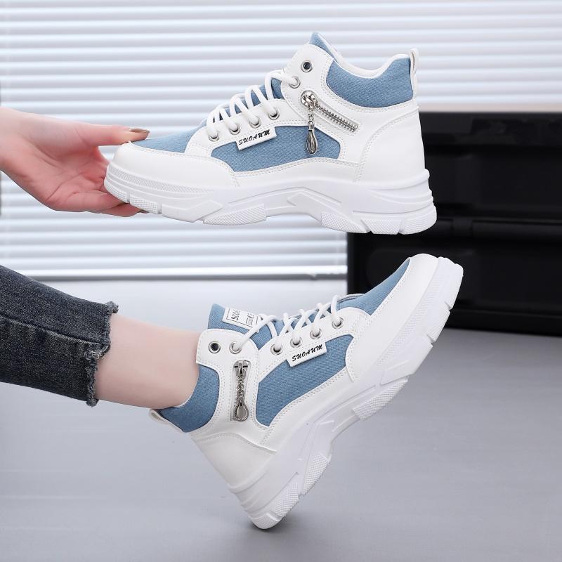 Fashion Women Sneakers Spring Autumn Internal Heel Increase Shoes Thick Sole Soft Bottom Sneakers Plus Size Casual Sporty Women Shoes