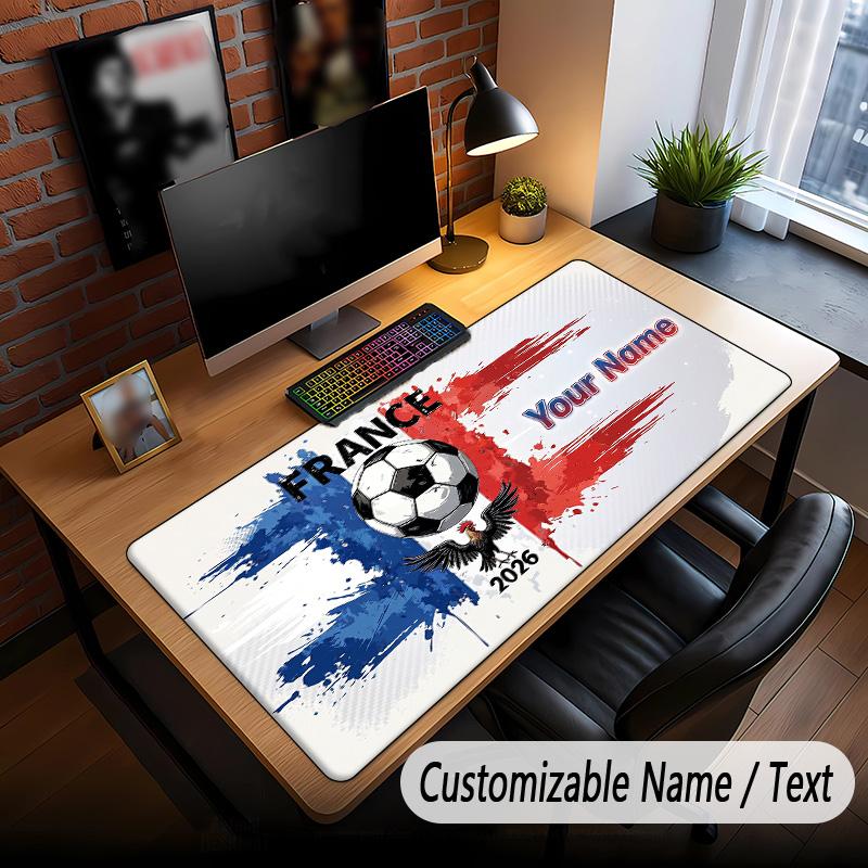 Large Mouse Pad France national football team Print Custom Name Text Desk Mat for Office Gaming