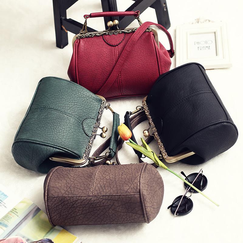 Women Vintage Pillow Designer Crossbody Bag Clip Shoulder Handbag Messenger Bags Female PU Leather Shopping Tote Bags