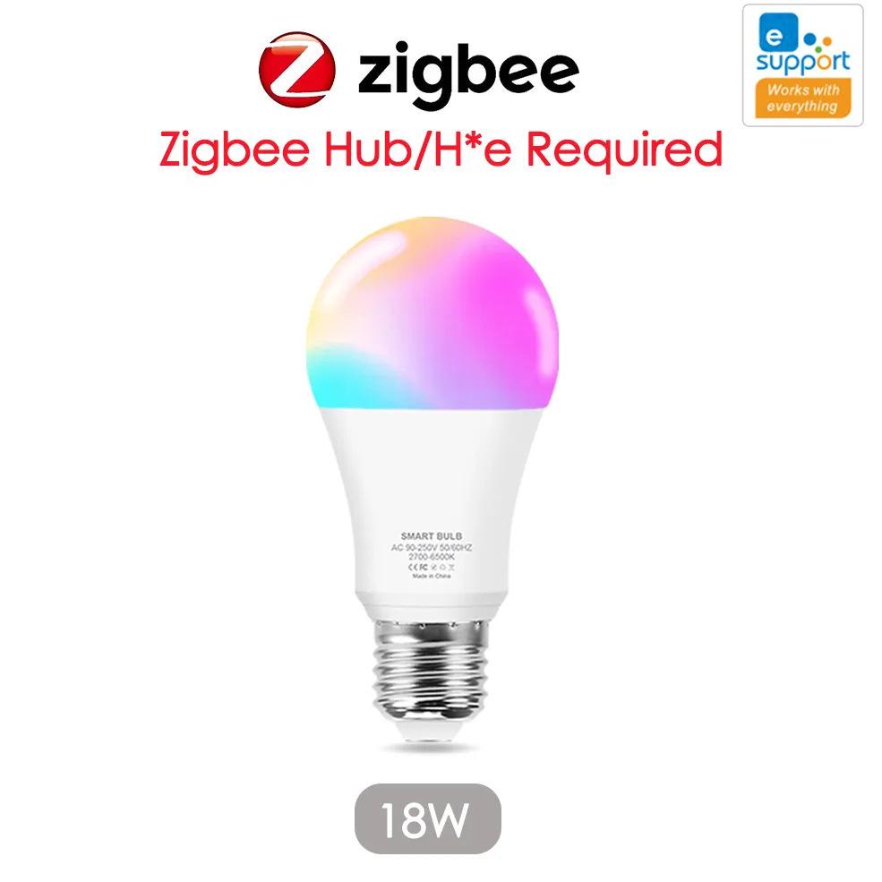 EWeLink Zigbee Smarte Glühbirne - Sprachgesteuert, Bunte WiFi-Birne Kompatibel mit Alexa & Google Home