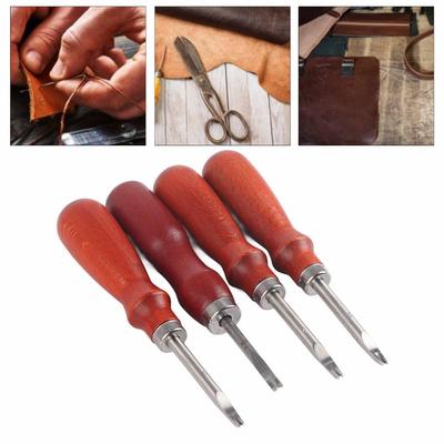 4 PCS Keen Edge Leather Edge Beveler Craft Tool 0.8mm,1.0mm,1.2mm and 1.5mm Leather Working Tools Edge Trimmer Tool