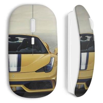 Souris sans fil - Ferrari - Jaune - USB wifi - Compatible Mac et PC - Luxe