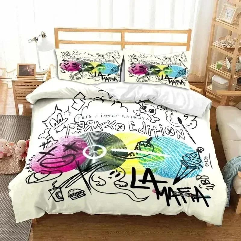 Fashion Ferxxo Feid Rapper Bedding Set Printed Bed Set With Pillowcase Bed Duvet Cover Soft Single Double Queen Super King Size