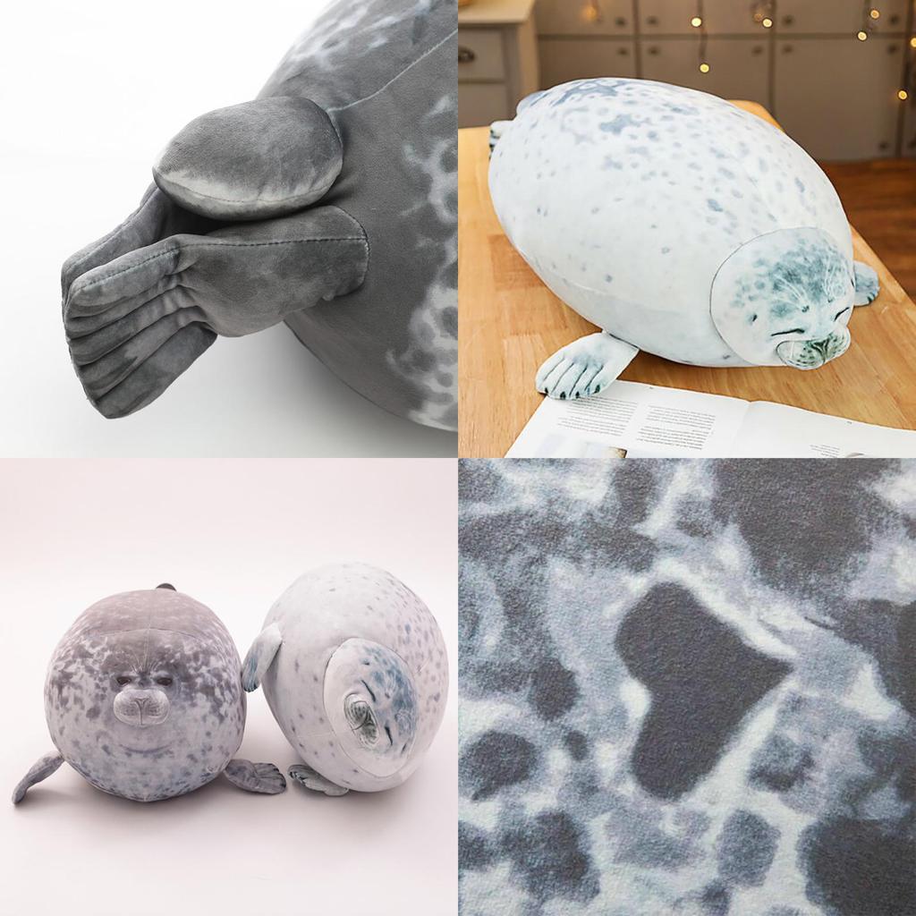 Grande Peluche Foca Tonda Animale Cuscino Animale Domestico Morbido E Carino Bambola Ripiena Oceano Regalo