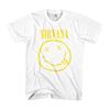 Men's Nirvana Yellow Smiley Slim Fit T-shirt Medium White