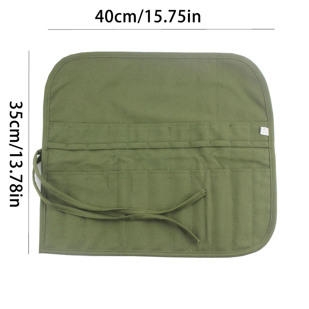 Painting Brushes Canvas Storage Bag, 22 Slots Watercolour and Gouache Brushes Calligraphy Brushes Storage Bag, Roll Up Pen Bag