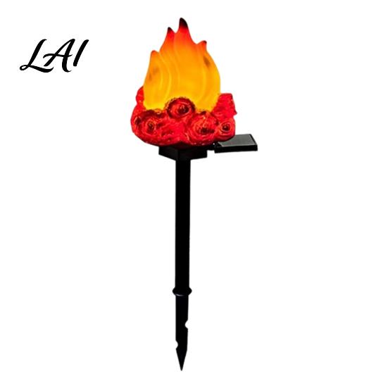 Landschaftsbeleuchtung für Garten Solar-Flammenlicht Wasserdichte LED-Fackel mit Erdspieß Umweltfreundliche Stromversorgung Lampen Außen Lagerfeuer Gehweg Hof