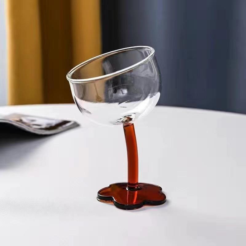 Glass Cup Vintage Lovely Flower Coffee Cups Crystal Glasses Cocktail Wine Champagne Water Glass Mug Drinking Wave Vases High Fee