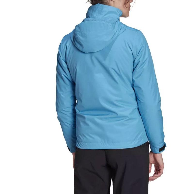 Adidas Womens Mountain Rain Resistant Jacket With Letter Print Women Jacket Blue HA2318