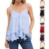 Off-Shoulder Rüschenträger Chiffon Top Damen Lässige Ärmellose Bluse