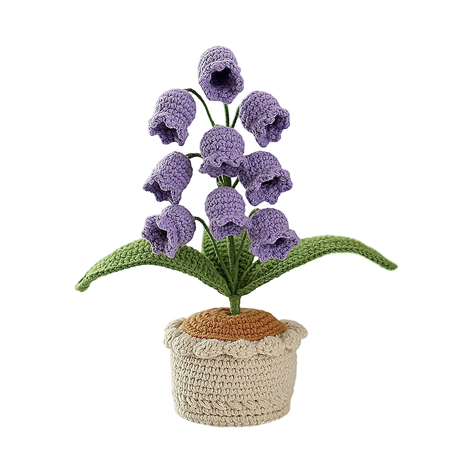 

Hand-Crocheted Of The Valley Potted Plant - Handwoven Artificial Flower For Home Decor- Perfect Gift For Valentine s Day & Birthdays