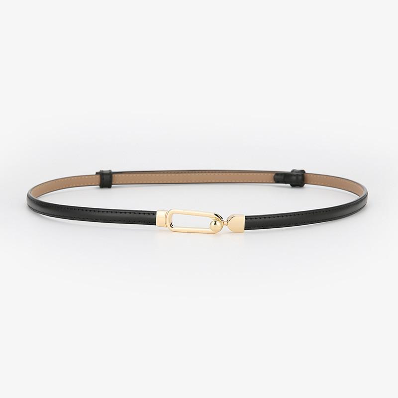 Authentic Leather Women Belt With Alloy Buckle For Dresses And Outerwear Perfect For Fall Black Napa