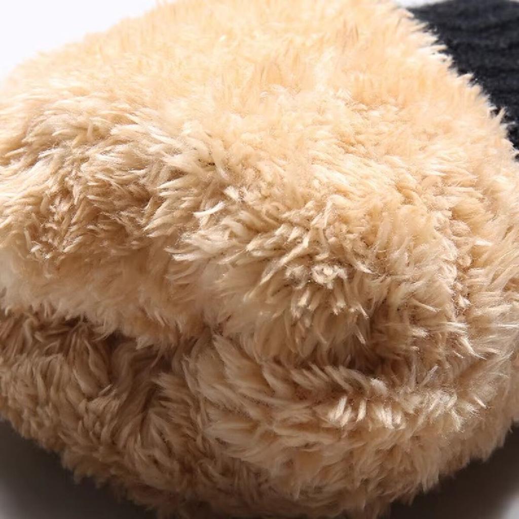 Fleece Lined Fashion Warm Women Men Black Cable Knitted Winter Touch Screen Gloves