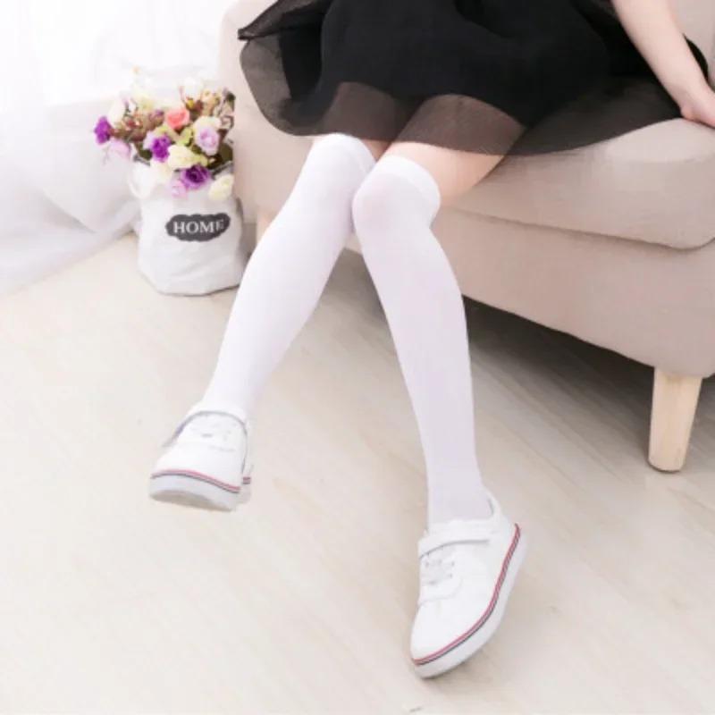 Kids Velvet Thin Breathable Striped Knee High Socks Soft Sports Long Socks For Boys Girls School Uniform Comfortable