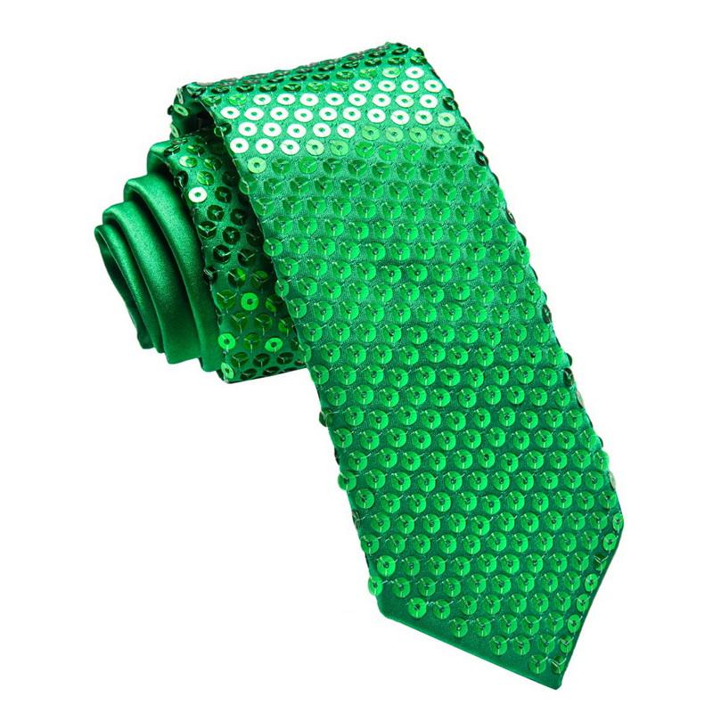 

Узкие галстуки с пайетками для мужчин, 2-дюймовый формальный галстук для свадеб, самозавязывающийся для танцев, Хэллоуина, косплей-вечеринки, магического шоу, сцены зелёный