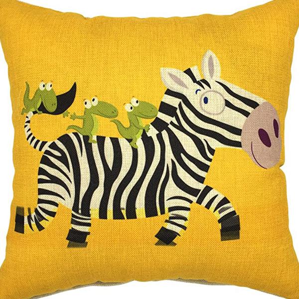 Nordic Cartoon Animal Pillow Cover Cute Printed Linen Pillow Home Ornament Sofa Car Premium Durable Quality Useful